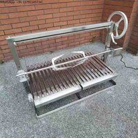 40" Charcoal Stainless Steel Asado Parrilla/ Santa Maria / Argentine Argentina BBQ Grill with Heavy-duty Rotisserie