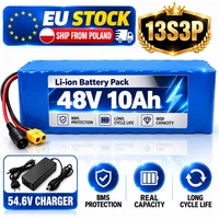 48V 10Ah E-Bike-Akku 13S3P 18650 Li-Ionen-Akkupack XT60 DC mit BMS-Schutz 54,6V Ladegerät, Elektroroller DIY-Akku EU-Lager Versand aus Polen