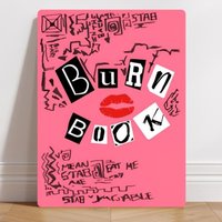 Personalised Aluminium Metal Mean Girls Burn Book Pink Mean Girls Musical Sign