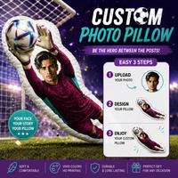 Customized Football Goalkeeper Photo Pillow, Real-Life Portrait Shaped Pillow, Personalized Save-Style Pillow, Birthday Gift for Football Fans, Creative Commemorative Gift