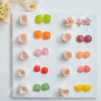 10pcs Elegant Mini Geometric Shape Polymer Clay Cutters for Earring Jewelry Making, Mini Border Frame Geometric Studs Clay Molds