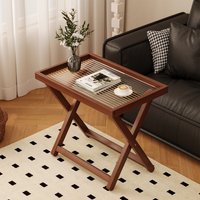 Folding table for home use, sofa side table, mini table, living room coffee table, storage rack, balcony creative side table