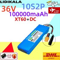Neu verbesserte 18650 36V Lithium-Ionen-Batterie 10S2P 100Ah 100000 Ah, 500W-1000W Hochleistungsmotor, geeignet für Elektro-Skateboards und Skateboards, mit BMS+Ladegerät.