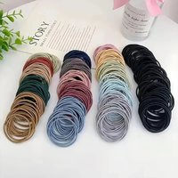 New 100PCS/Set Women 4CM Basic Nylon Elastic Hair Bands Ponytail Hair Scrunchie Rubber Bands Headband Hair Accessories Headwear