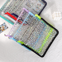 Sharkbang A5 Laser Star Collect Book, Zipper Macaroons Junk Journal Notebook, Binder Ring Postcards Organizer