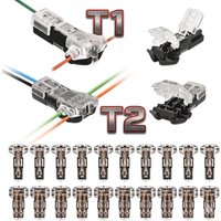 10/20/30Pcs 1/2 Pin T Tap Wire Connectors Solderless No-Stripping Insulated Low Voltage Quick Wire Splice for DIY Wiring