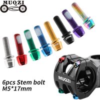 MUQZI 6pcs Stem Bolts M5x17mm Bicycle Handlebar Stem Screw With Washer MTB Road Bike Stem Riser Screw