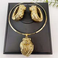 Brazilian Simple Style Big Bold Necklace Luxury Quality African Bride Jewelry Set For Women Party Gifts FHK28789