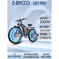 AliExpress E-BYCCO EB7 PRO E-bike 3000W Dual Motor 52V23AH Lithium Battery Hydraulic Brake 26*4.0 inch Fat Tire Adult Mountain Riding Ebike