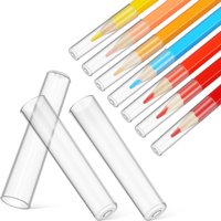 10pcs Pencil Cap Extender Clear Plastic Pencil Tip Protector For Wooden Colored Pencils School Office Stationery Supplies