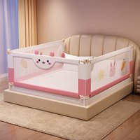 Baby Bed Rail Anti-Fall Safety Bed Guardrail for Toddlers Adjustable Height Bed Barrier with Breathable Mesh Cartoon Beds Fence
