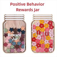 Wooden Positive Behavior Rewards Jar Cartoon Incentive Kids Star Reward Jars Good Behavior Reward Classroom Management Tools
