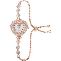 New Women's Heart shaped Diamond studded Steel Belt Fashion Versatile High Beauty Daily Matching Bracelet Watch Relogio