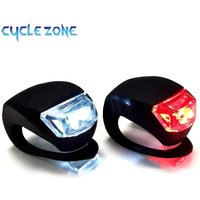 2 PCS Silicone Bicycle Front Rear Light Set Night Riding Safety Warning Taillight Easy to Install Flashlight Headlight Tail Lamp