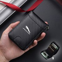 Keyring Leather Car Men's Wallet Motor Vehicles Card Ticket Storage Bag For Jaguar XF XJ XFR XKR S-Type F-Type X-Type F-Pace