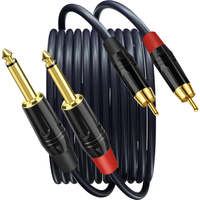 RCA To 6.35mm Cable Dual RCA To Dual 1/4 Inch TS Stereo Audio Interconnect Cable Patch Cords for Speaker Amplifier Mixer TV Etc