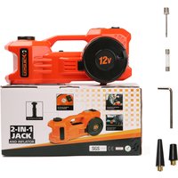 12V 5Ton Electric Vehicle Hydraulic Jack with Tire Air Pump 2 in 1 Lifting Jack 155~450mm Lifting Distance Jack Safety Tool Kit