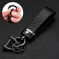 Car Sleek Carbon Fiber Style Keychain - 360° Rotatable, Universal Fit with Anti-Lost D-Ring, Durable for Men & Women Amagi