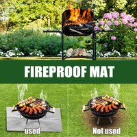 Fireproof Mat Outdoor Fire Pit Mat Grill Heat Insulation Mat Fire Bowl Fireproof BBQ Mat Square Protective Mat