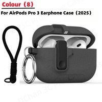 For Airpods 3 Pro 3 Case with Keychain Lanyard Anti Loss Headphone Cover Sand Stone Switch Case for Men Air Pods Pro 3 Case Capa