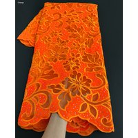 Laser Cut Velvet French Lace African Tulle Fabric High Quality Nigerian Sewing Cloth for All Occasions