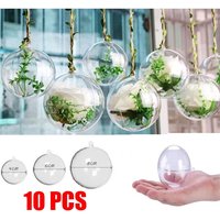 10pcs Ball 4/6/8cm Transparent Open Plastic Christmas Decoration Balloon Acrylic Clear Bauble DIY Ornament Gift Present Box Ball