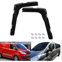 2pcs Black Front Window Wind Rain Sun Deflectors Protector Guard Sheet ABS Plastic For 2012+ Ford Transit Tourneo Custom V362