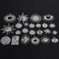 10pcs New Fashion No Fading Sun Pendant High Quality Silver Color Stainless Steel For Women Men Amulet Accessories Diy Necklace