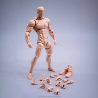 Wind Toys Sketch Draw Male 1/12 Male Muscle Strong Super Flexible Joint Body 16cm Man Action Figure Doll Model with Head Sculpt