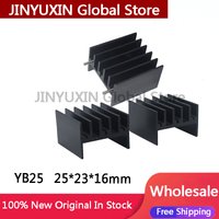 20Pcs YB25 double needle black 25 * 23 * 16mm aluminum heat sink transistor thyristor TO-220 pin distance 18 In Stock Wholesale