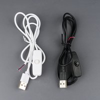 New 5V Switch Power Supply Wire 1.5M USB Male To 2 Core Connection Cable 501 Button ON OFF 2A For LED Strip Lamp Bulb Light DIY