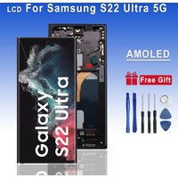 SUPER AMOLED Display For Samsung S22 Ultra 5G LCD Touch Screen Digitizer Assembly Replace Parts For Samsung S908 S908B S908U LCD