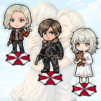 Game Resident Evil Requiem Acrylic Stand Keychain 10CM Leon Kennedy Grace Ashcroft pixelated style Desk Decor Gift For Fans