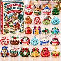 Christmas Dumpling Advent Calendar 2026 24 Day Countdown Mystery Surprise Gift,Christmas Tree Decoration Pendant