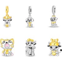 925 Sterling Silver Summer Highland Cowboy Cats Dog Charms Pendant For Women Fit Original Bracelet DIY Birthday Jewelry Gifts