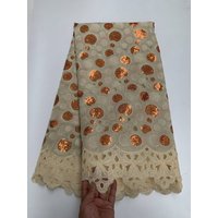 2026 High Quality African Nigerian Lace Fabric Embroidery Tulle Pure Wedding Party Dress Guipure Sequins For Sewing Beads 5Yards
