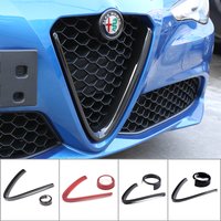 Pour Alfa Romeo Giulia 2017 2018 2019-2025 Grilles d'air de pare-chocs avant de voiture V cadre décoration garniture autocollant Logo couverture accessoires