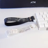 Anime Keyboard Ribbon Nylon Strap for ATK 68 Wooting 60he Mechanical Keyboard Pastable Decorative Strap PU Screws 3M Tape
