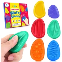 6pcs/set New Fidget Toys Adults Sensory Silicone Stone 6 Pack Textured for Autism Kids Calming Down Fidget Stress Relief Toys…