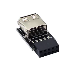 9pin to USB Adapter Connector PC Internal Motherboard 9pin to USB 2.0 Type A Female Converter for Dongle Wireless Mouse Receiver