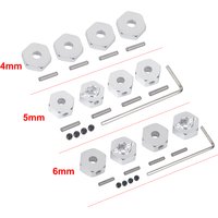 4PCS Aluminum 12MM Wheel Hex Drive Hubs 4mm/5mm/6mm Adapter for 1/10 RC On Road Drift Racing Car Buggy Truck Tamiya HSP Wltoys