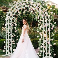 Heavy Strong White Metal Wedding Arch Garden Arbor Frame, Floral Backdrop Stand, Pergola for Indoor and Outdoor