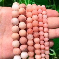 Natural Stone pink aventurine Frosted Beads Matte Round Loose Beads For Jewelry Making Fit DIY Bracelet Necklace 4 6 8 10 MM