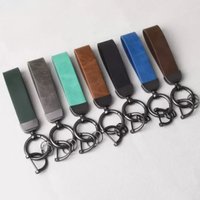 Personalized Name Number Discolored Pu Leather Keychain Metal Car Key Chain Ring Laser Customized Logo Men's Women's Keyring