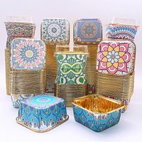 50Pcs Cake Cups with Lids,Heat Resistant Paper Cupcake Molds, Cake Molds,Muffin Cup, Oil Proof Paper Cup, Perfect for Parties