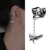 Retro Simple Bird Clip Earrings Cute Animal Chinese Style National Trend Ear Bone Clip Without Piercing Ladies Fashion Jewelry