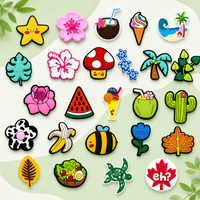 1/25-Piece Set of Casual Plant-Themed Shoe Accessories, Cactus Autumn Leaf Shoe Charms, Banana Coconut Charms for Shoes