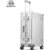 SUSHIMU 100% Aluminum-magnesium alloy Travel Suitcase Rolling Luggage 20/24/28 inch Trolley Luggage Carry-On Cabin Suitcase