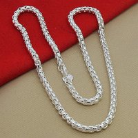 925 Sterling Silver Box style Chain 20-24Inch Necklace For Woman Men Fashion Wedding Engagement Charm Jewelry