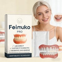 Feimuko Dentures Set Natural Upper Lower Braces Silicone Denture Set Men Women Instant Confident Fake Tooth Oral Hygiene Care